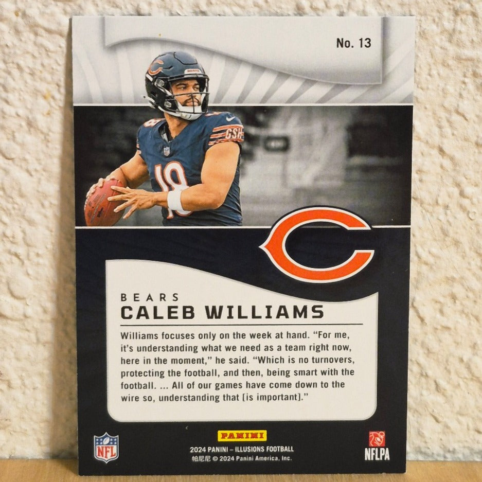 2024 PANINI ILLUSIONS CALEB WILLIAMS BLACK FOIL ROOKIE CARD #13 CHICAGO BEARS