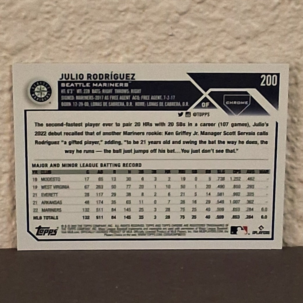 2023 TOPPS CHROME JULIO RODRIGUEZ ALL STAR ROOKIE X-FRACTOR REFRACTOR #200