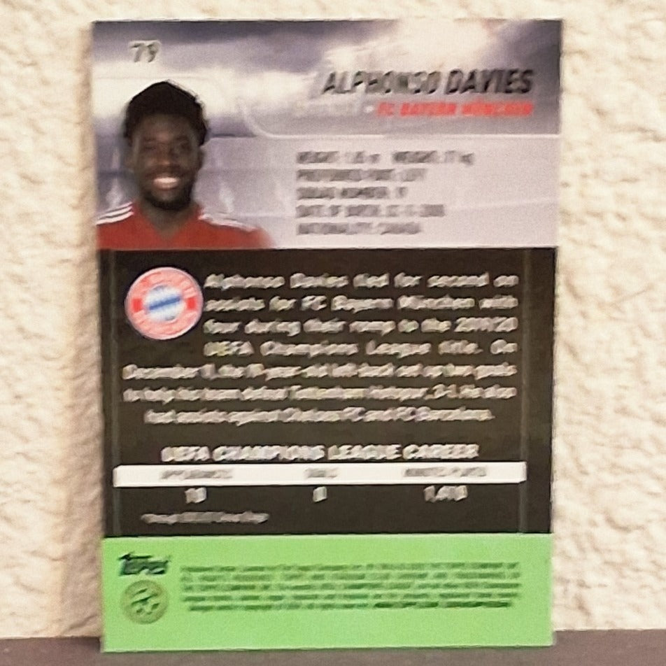 2021-22 STADIUM CLUB CHROME UEFA CHAMPIONS LEAGUE ALPHONSO DAVIES X-FRACTOR #79