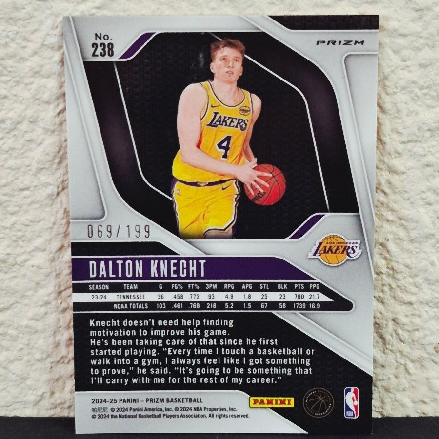 2024-25 PANINI PRIZM DALTON KNECHT ORANGE SIESMIC PRIZM ROOKIE CARD #238 69/199
