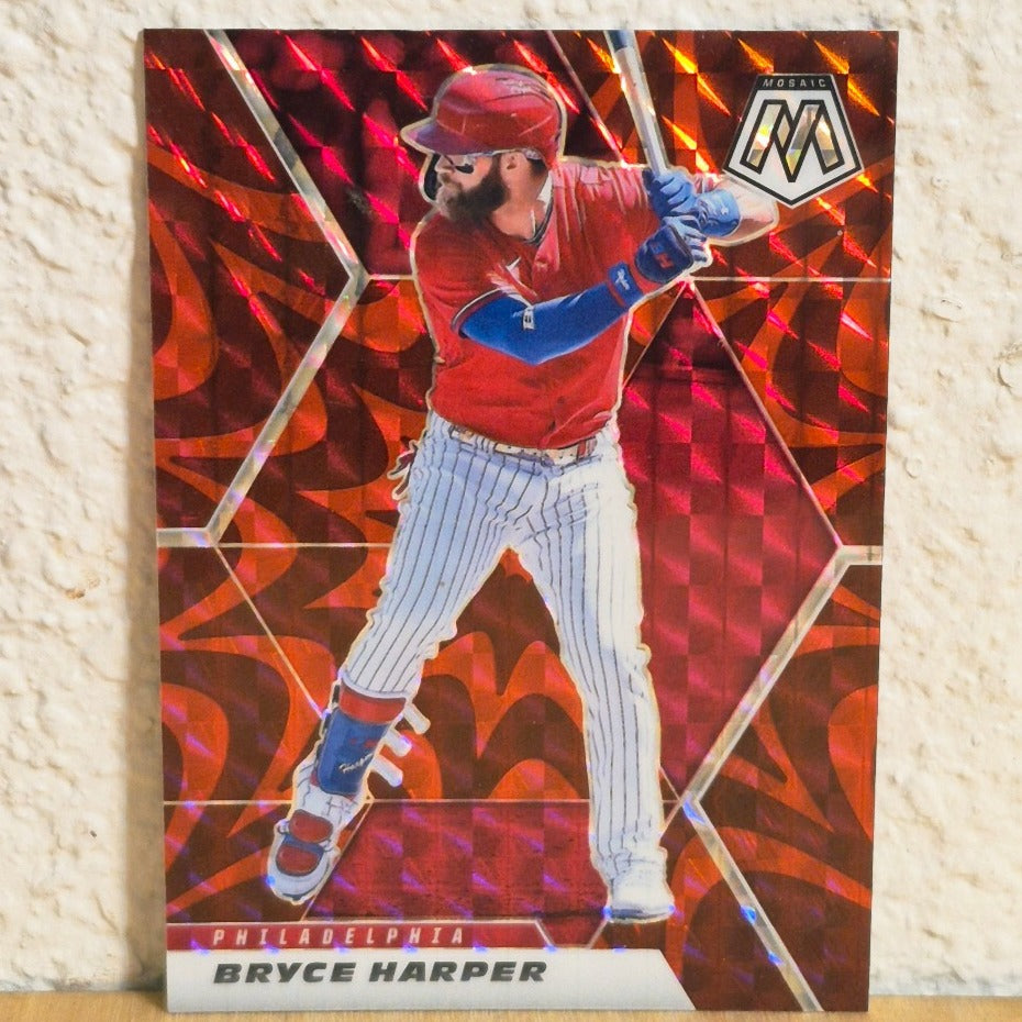 2021 PANINI MOSAIC BRYCE HARPER RED REACTIVE PRIZM #75 PHILADELPHIA PHILLES