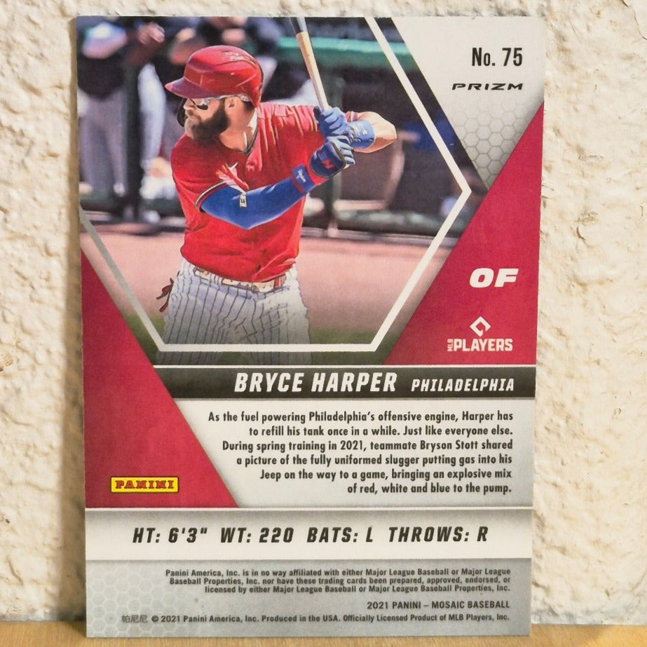 2021 PANINI MOSAIC BRYCE HARPER RED REACTIVE PRIZM #75 PHILADELPHIA PHILLES