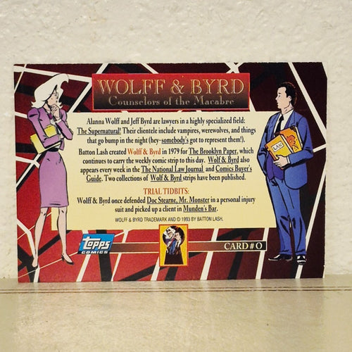 1993 TOPPS SATANS SIX COMIC WOLFF & BYRD PROMO CARD #0