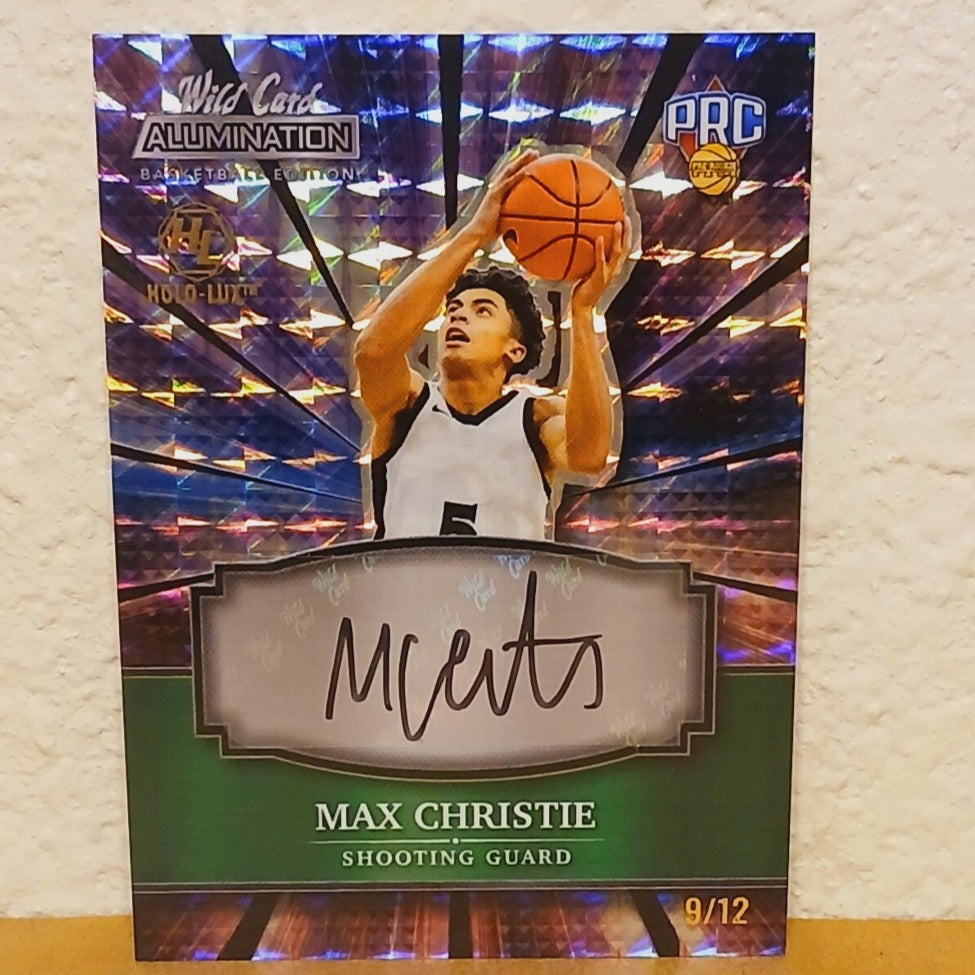 2021-22 WILD CARD ALUMINATION MAX CHRISTIE HOLO LUX AUTOGRAPH ROOKIE #ABC-A 9/12