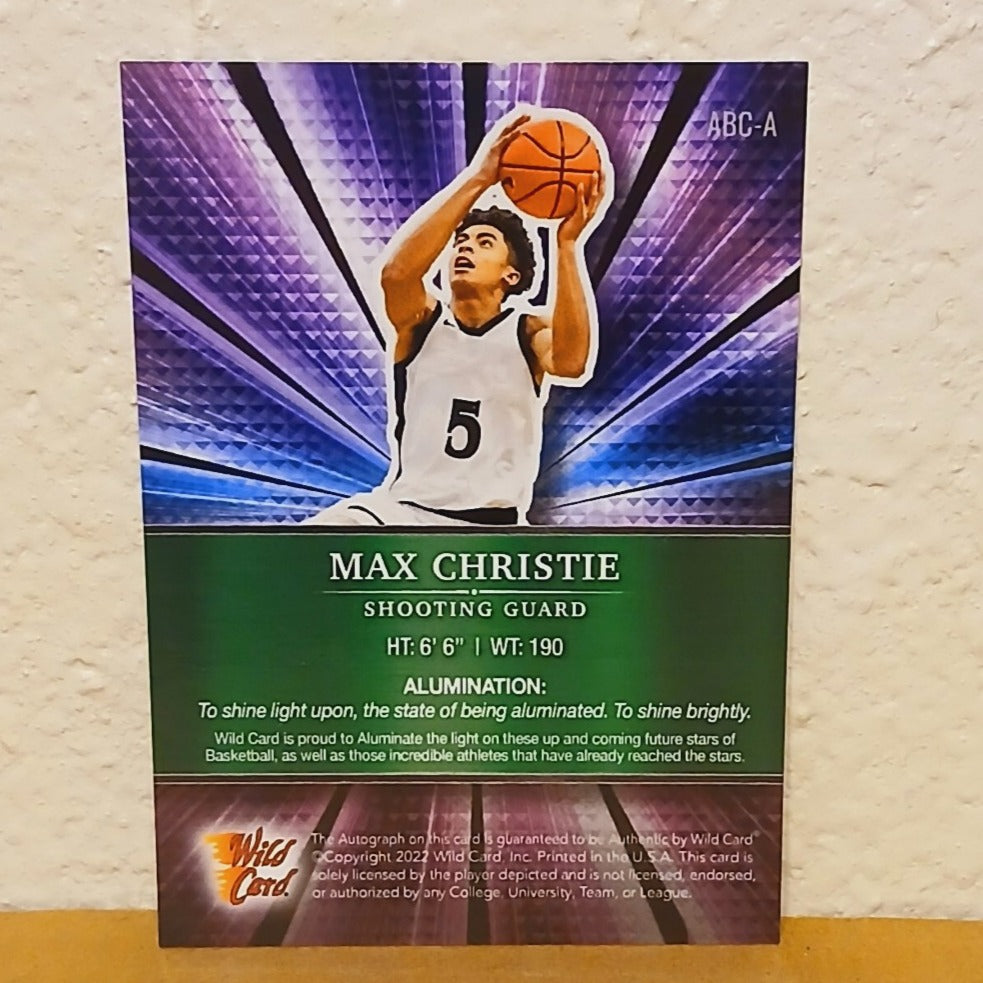 2021-22 WILD CARD ALUMINATION MAX CHRISTIE HOLO LUX AUTOGRAPH ROOKIE #ABC-A 9/12