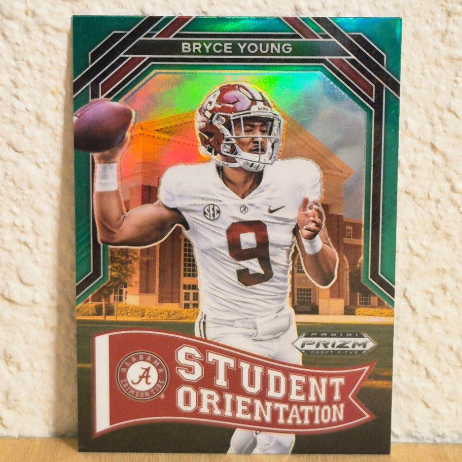 2023 PANINI PRIZM DRAFT PICKS STUDENT ORIENTATION BRYCE YOUNG GREEN ROOKIE #SO-1