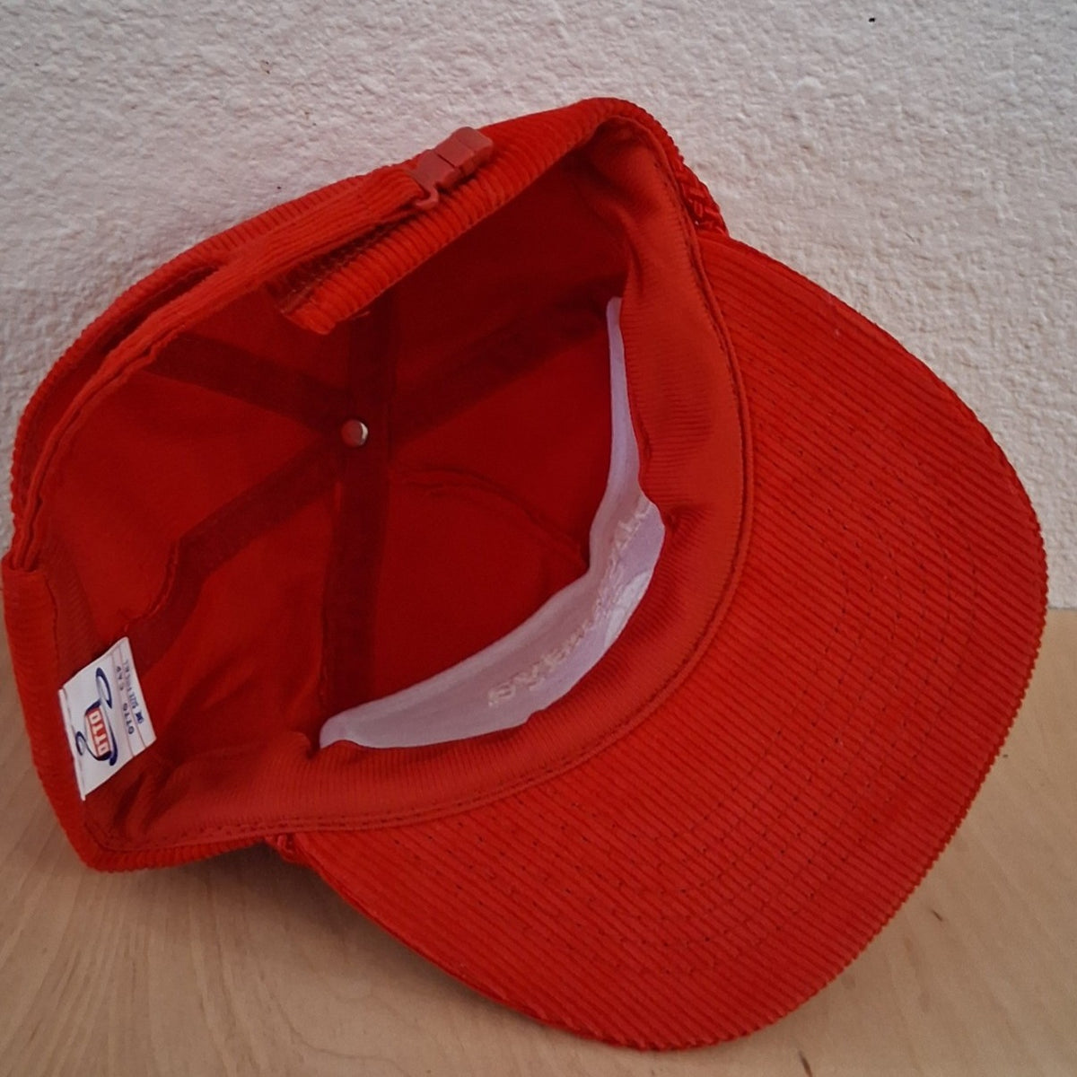 VINTAGE STOLICHNAYA RED CORDUROY ADJUSTABLE TRUCKER HAT