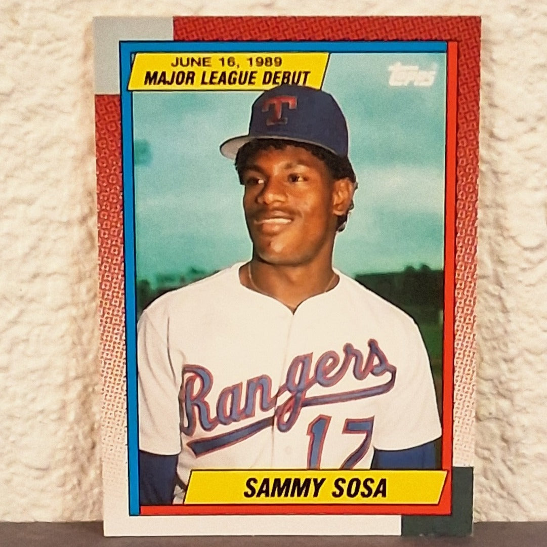 1990 TOPPS MAJOR LEAGUE DEBUT SAMMY SOSA ROOKIE CARD #120 CHICAGO CUBS