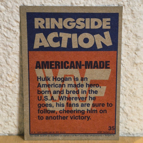 1987 TOPPS WWE RINGSIDE ACTION HULK HOGAN AMERICAN MADE #25