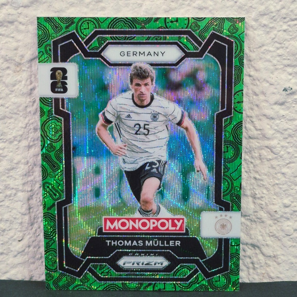 2026 PANINI PRIZM MONOPOLY FIFA WORLD CUP THOMAS MULLER GREEN WAVE PRIZM #59