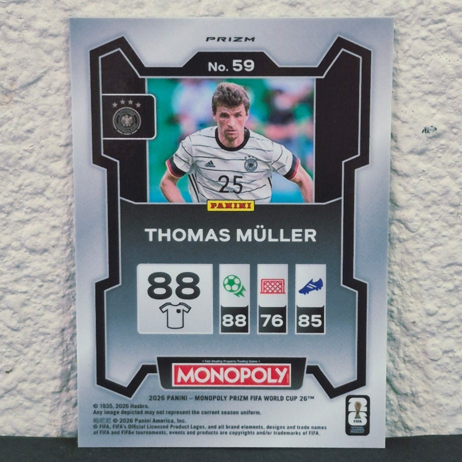 2026 PANINI PRIZM MONOPOLY FIFA WORLD CUP THOMAS MULLER GREEN WAVE PRIZM #59