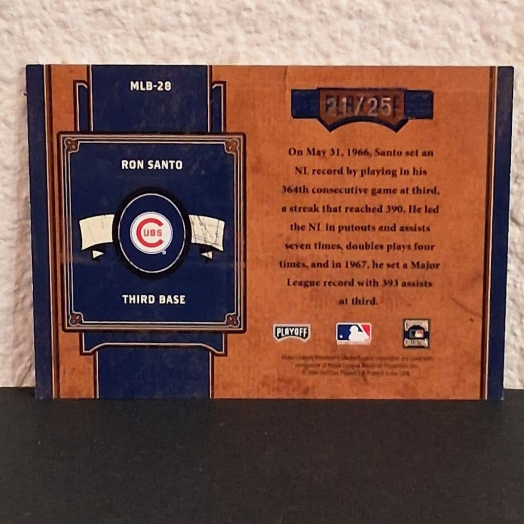 2004 PLAYOFF PRIME CUTS RON SANTO GOLD MLB ICONS #MLB-28 21/25 CHICAGO CUBS