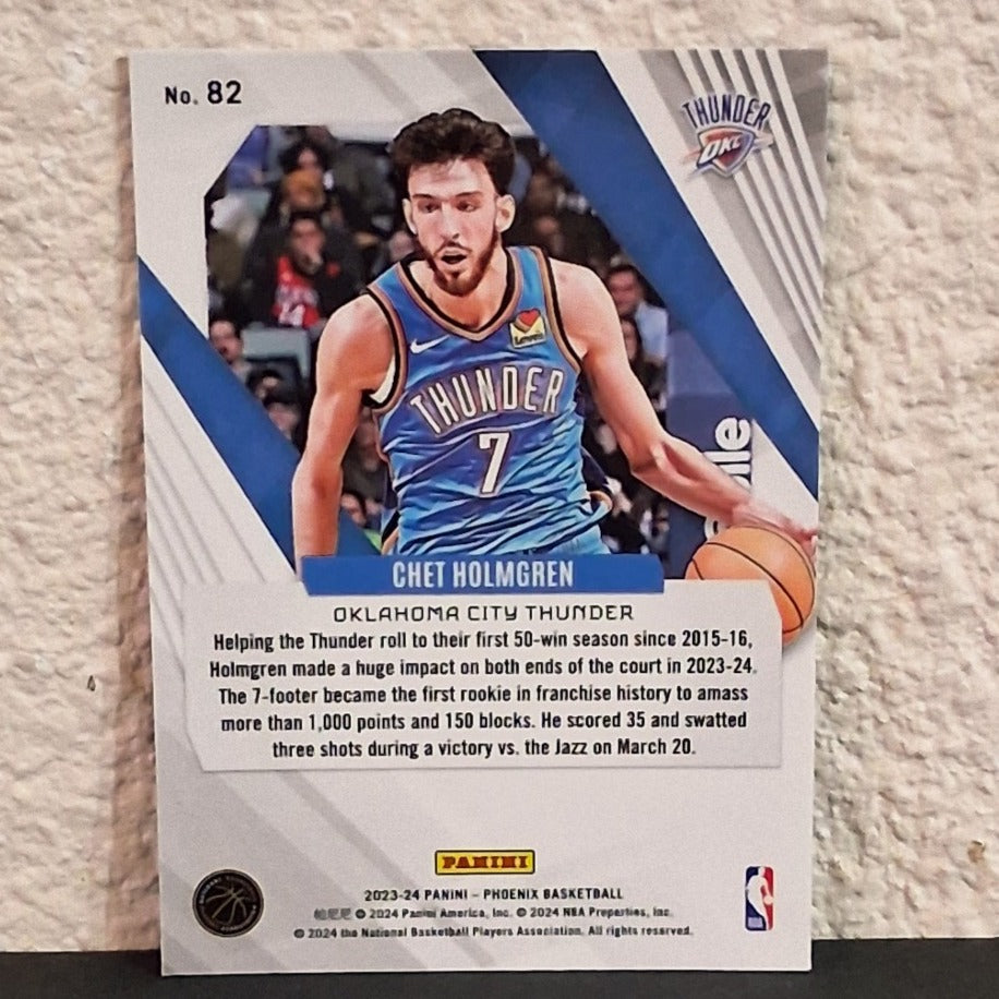 2023-24 PANINI PHOENIX CHET HOLMGREN SILVER PRIZM #82 OKLAHOMA CITY THUNDER