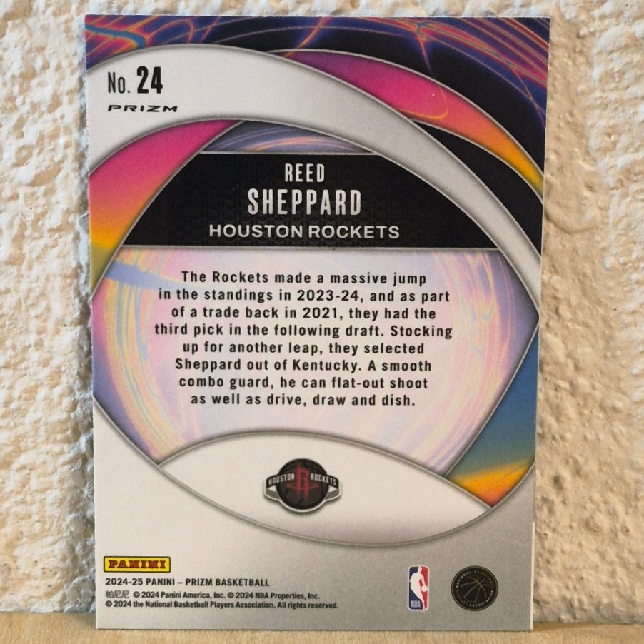 2024-25 PANINI PRIZM INSTANT IMPACT REED SHEPPARD SILVER PRIZM ROOKIE CARD #24