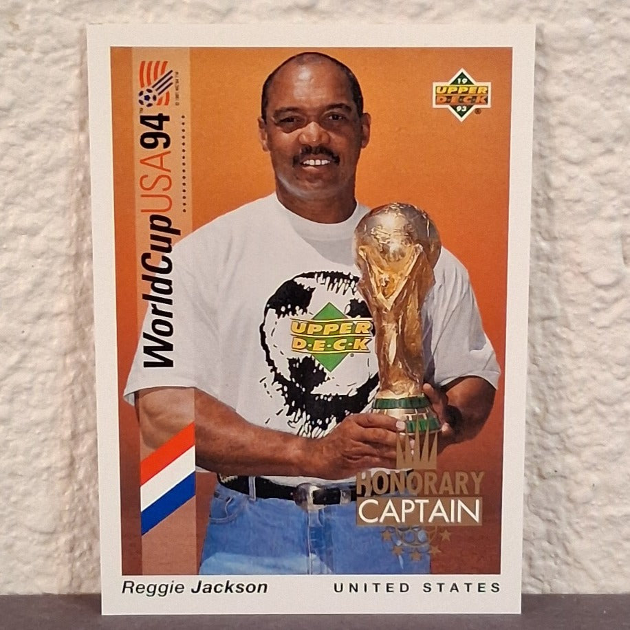 1993 UPPER DECK WORLD CUP 94 USA REGGIE JACKSON HONORARY CAPTAIN INSERT #HC1