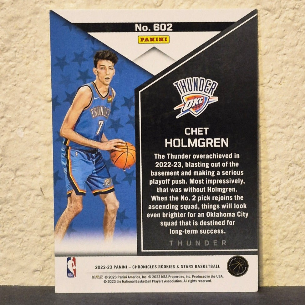 2022-23 PANINI CHRONICLES ROOKIES AND STARS CHET HOLMGREN ROOKIE CARD #602
