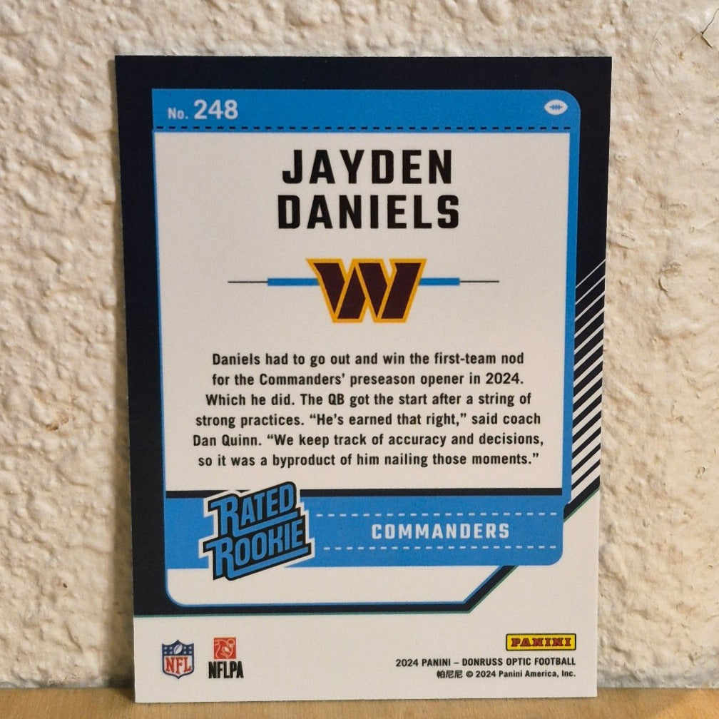 2024 PANINI DONRUSS OPTIC RATED ROOKIE JAYDEN DANIELS ROOKIE CARD #248