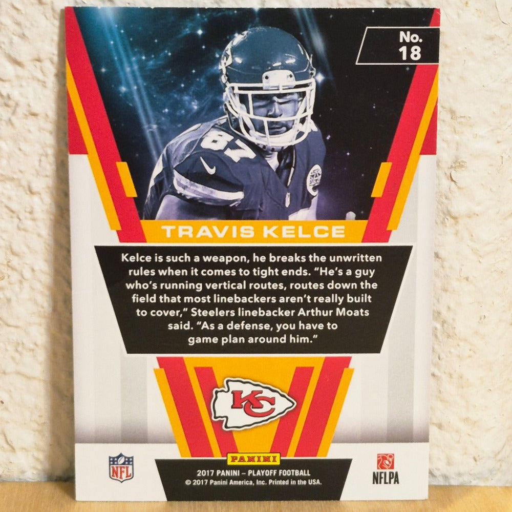 2017 PANINI PLAYOFF TRAVIS KELCE STAR GAZING INSERT CARD #18 KANSAS CITY CHIEFS
