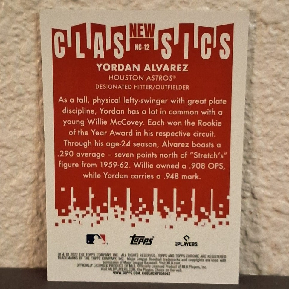 2022 TOPPS CHROME YORDAN ALVAREZ NEW CLASSICS REFRACTOR #RC-12 HOUSTON ASTROS