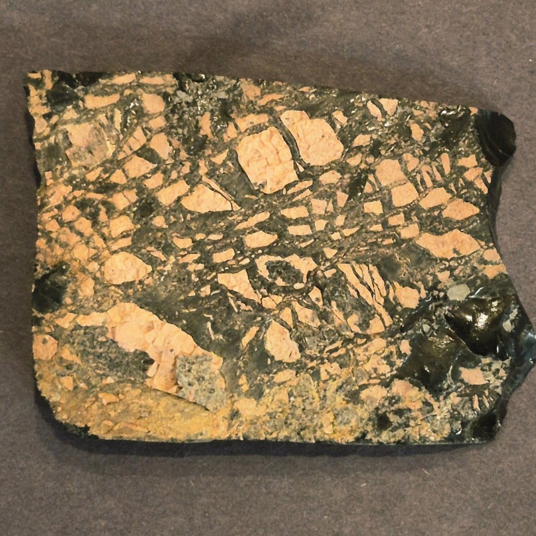 NATURAL PINK SNOWFLAKE OBSIDIAN SLAB 107 GRAMS