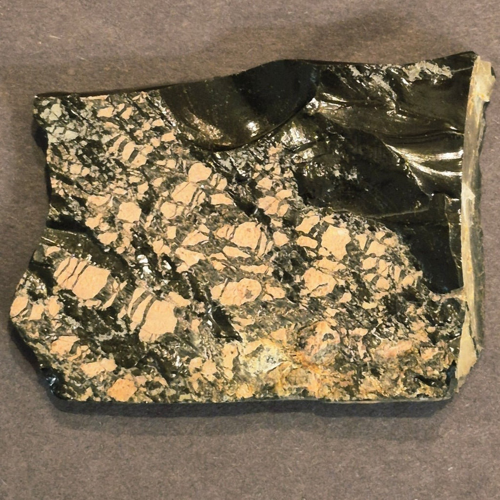 NATURAL PINK SNOWFLAKE OBSIDIAN SLAB 107 GRAMS