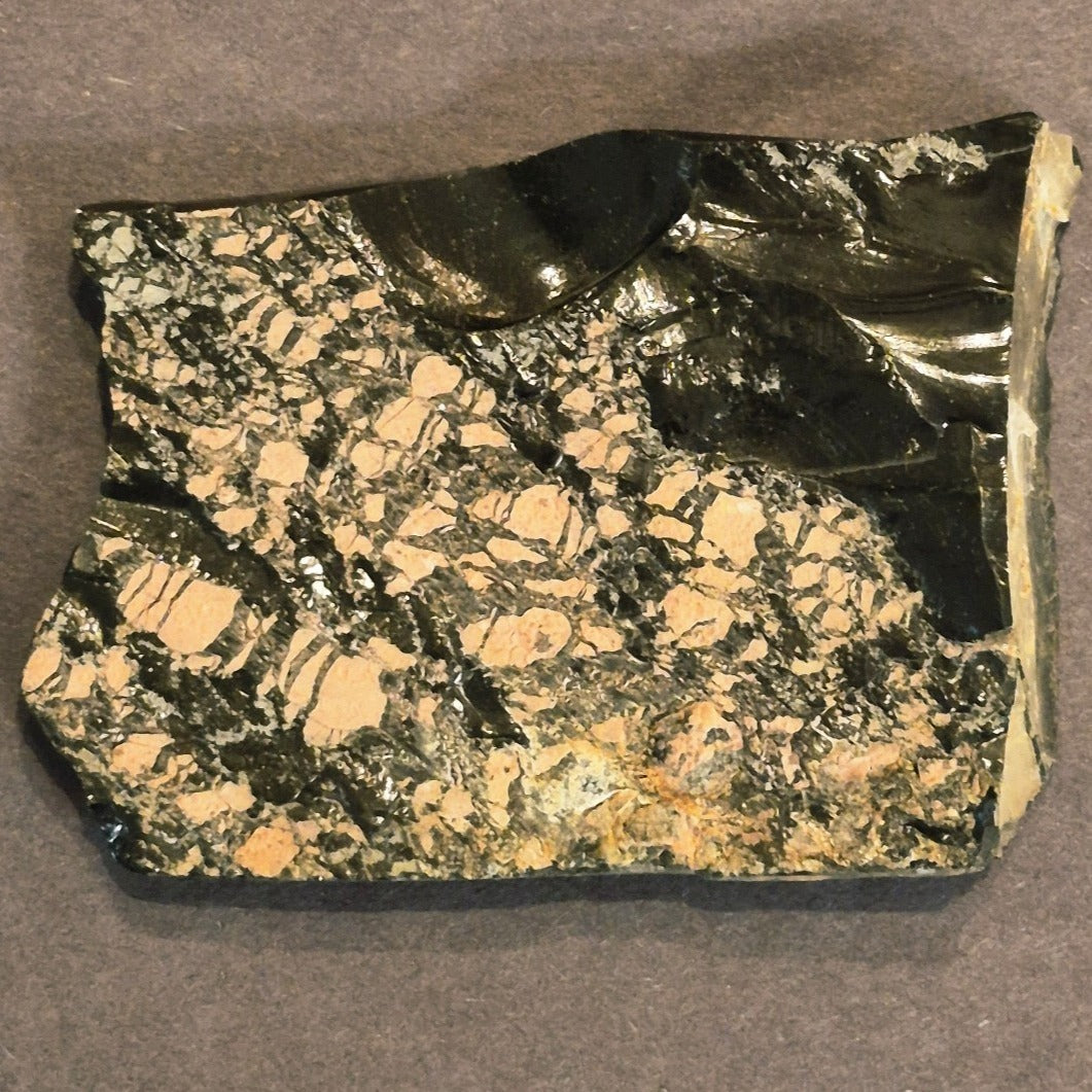 NATURAL PINK SNOWFLAKE OBSIDIAN SLAB 107 GRAMS