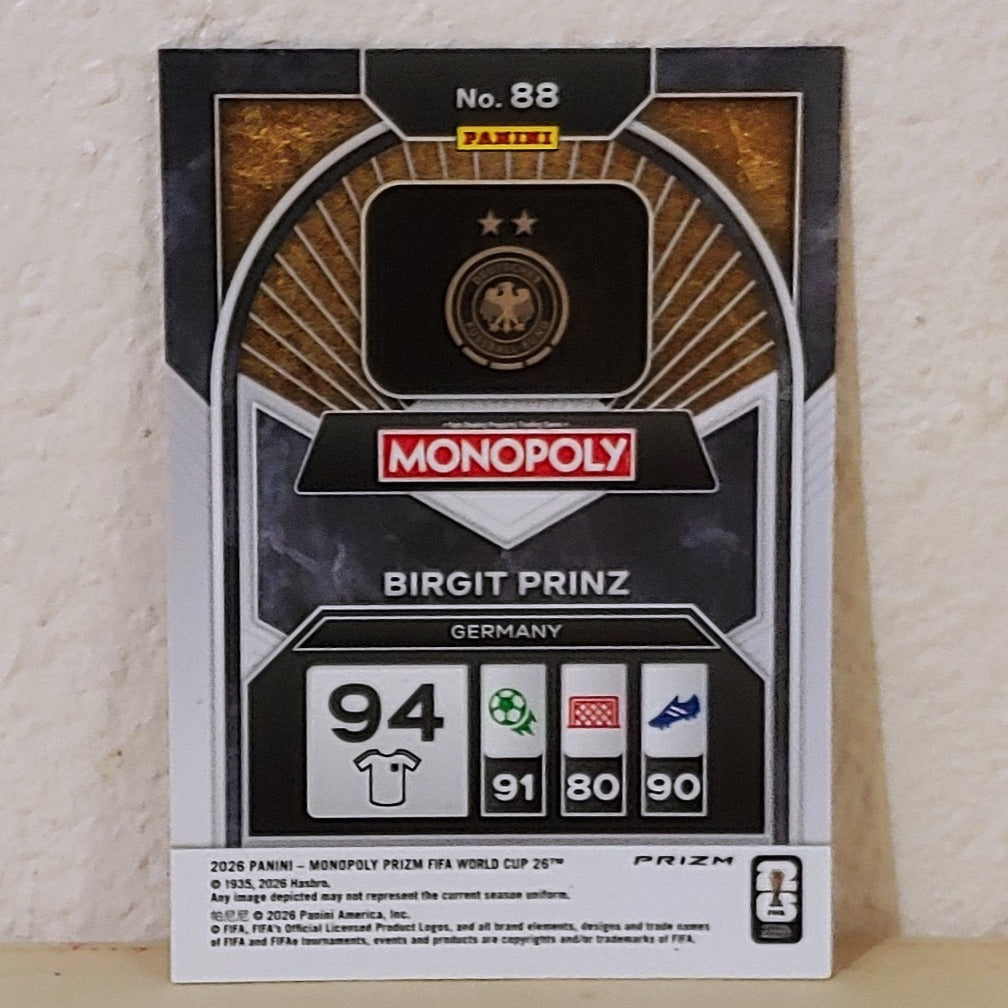 2026 PANINI PRIZM MONOPOLY FIFA WORLD CUP BRIGIT PRINZ ORANGE ICONS #88 GERMANY