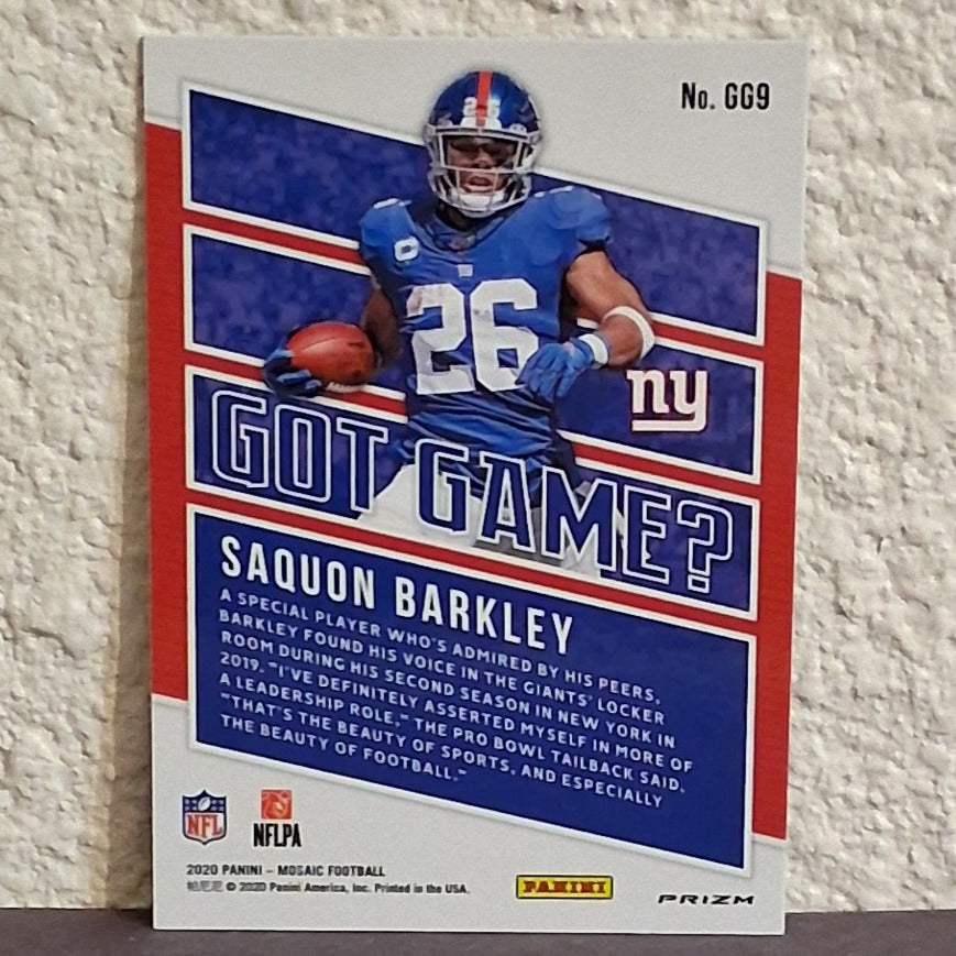 2020 PANINI PRIZM MOSAIC SAQUAN BARKLEY GOT GAME SILVER MOSAIC PRIZM #GG9