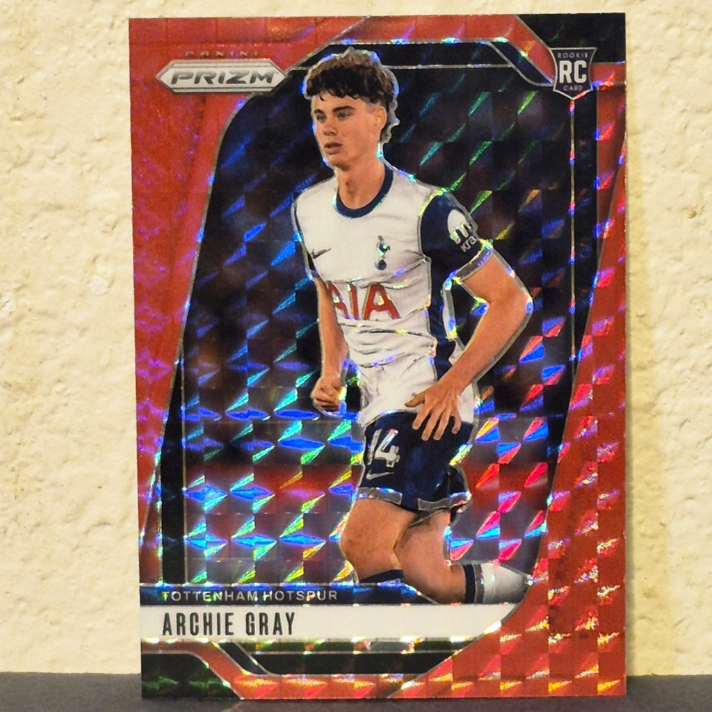 2024-25 PANINI PRIZM PREMIERE LEAGUE ARCHIE GRAY RED MOSAIC PRIZM ROOKIE #76