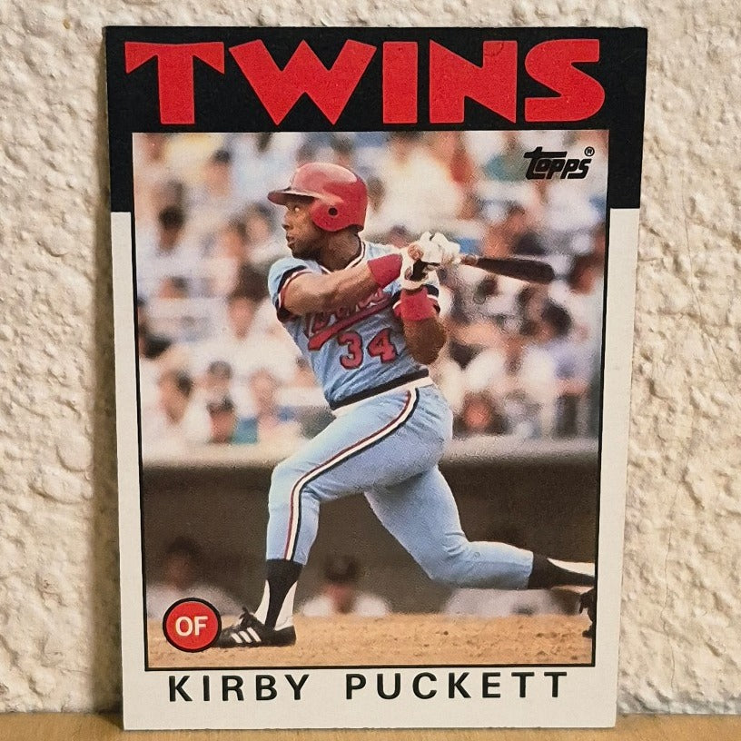 1986 TOPPS KIRBY PUCKETT DOB PRINT ERROR CARD #329 MINNESOTA TWINS