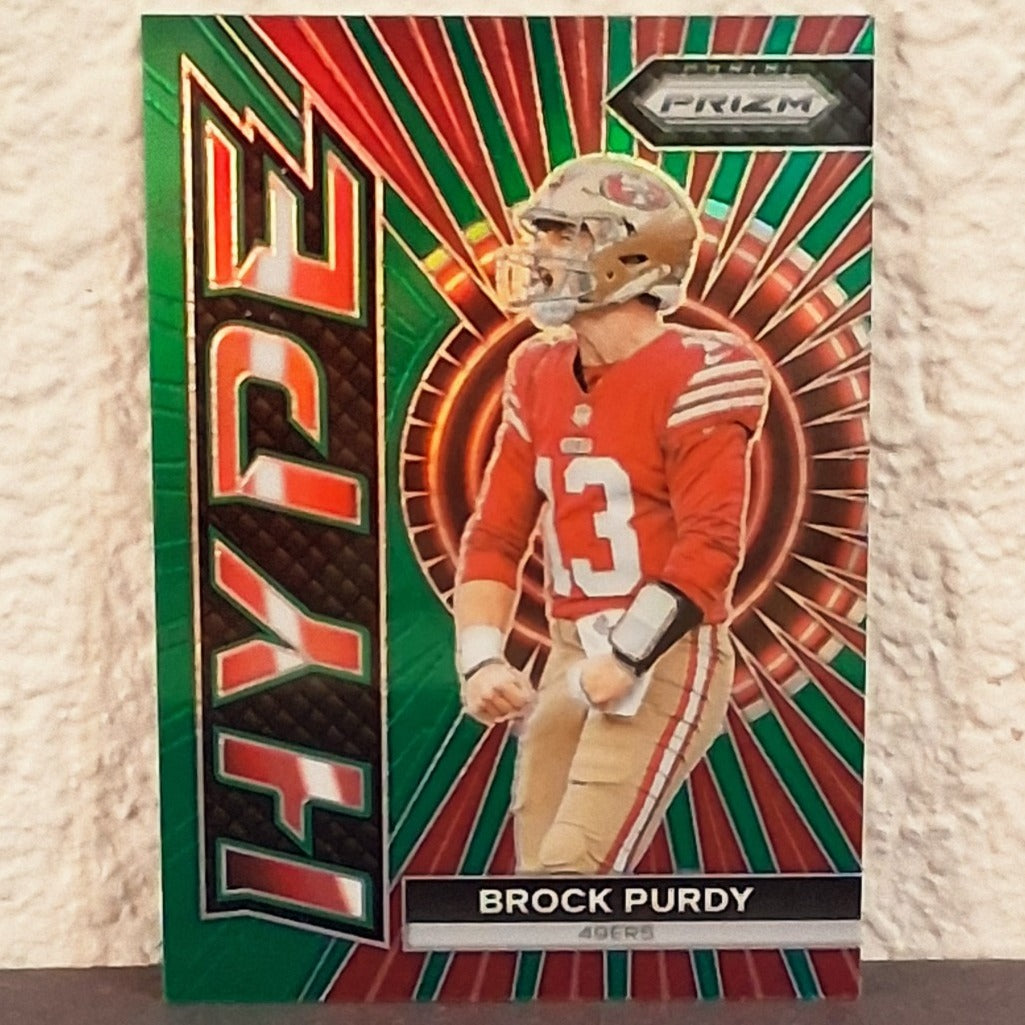 2023 PANINI PRIZM BROCK PURDY HYPE GREEN PRIZM INSERT CARD #H-2