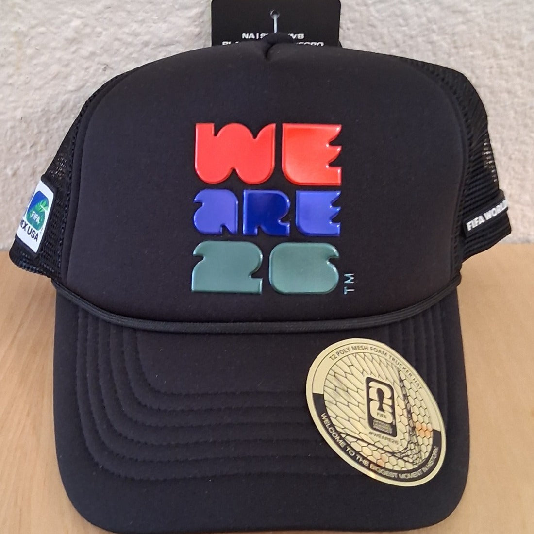2026 FIFA WORLD CUP WE ARE 26 BLACK MESH TRUCKER HAT SNAPBACK NEW WITH TAGS