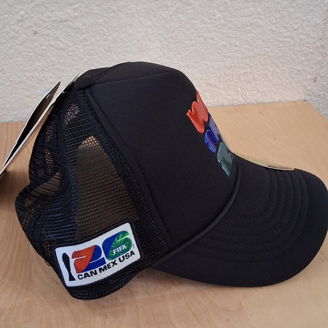 2026 FIFA WORLD CUP WE ARE 26 BLACK MESH TRUCKER HAT SNAPBACK NEW WITH TAGS