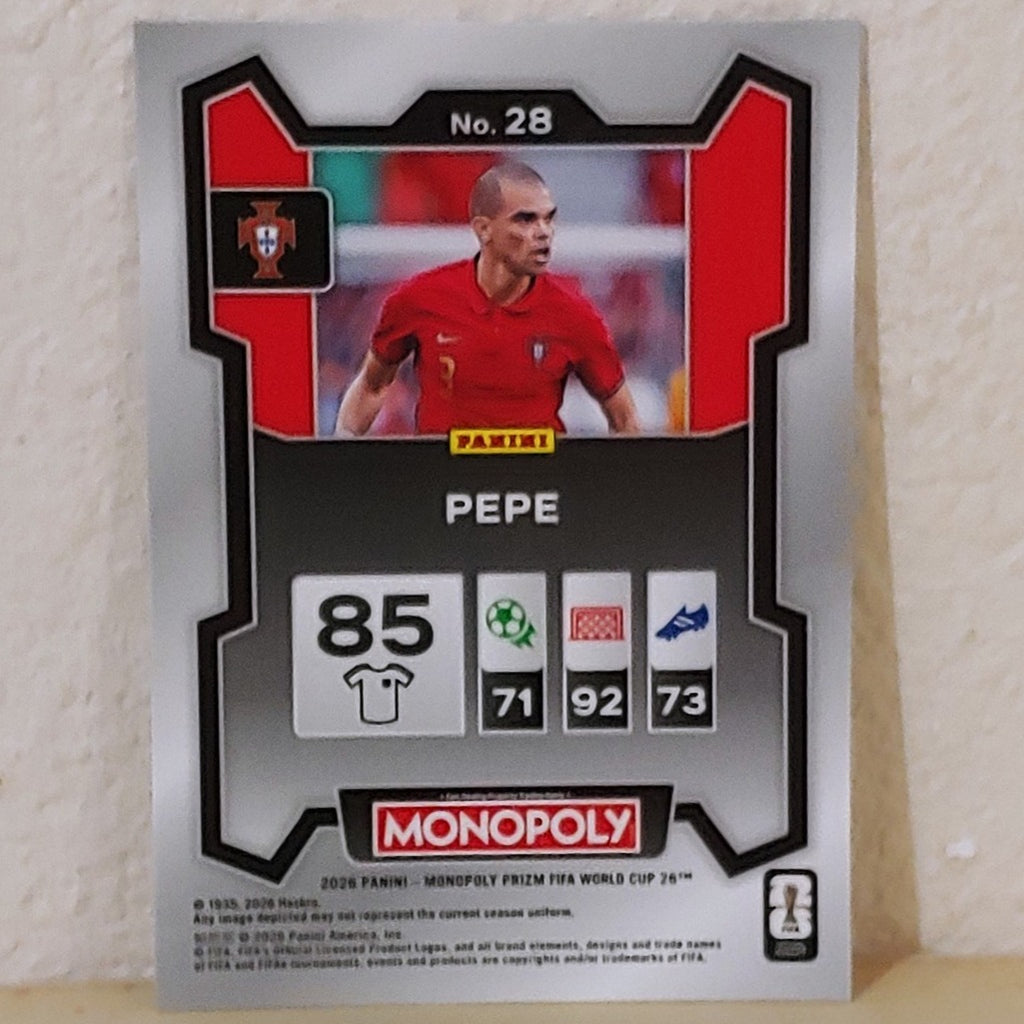 2026 PANINI PRIZM MONOPOLY FIFA WORLD CUP PEPE #28 PORTUGAL