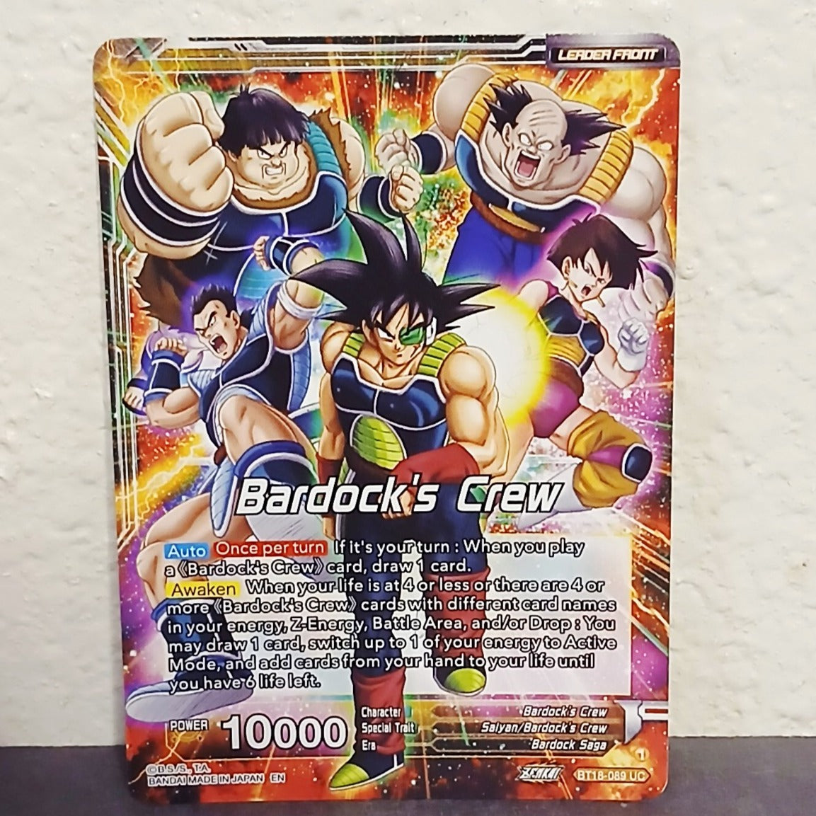 DRAGON BALL SUPER CARD BARDOCK, INHERITED WILL FOIL AWAKEN BT18-089 UC
