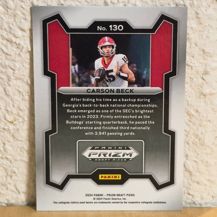 2024 PANINI PRIZM RATED PROSPECT CARSON BECK ROOKIE CARD #130 ARIZONA CARDINALS