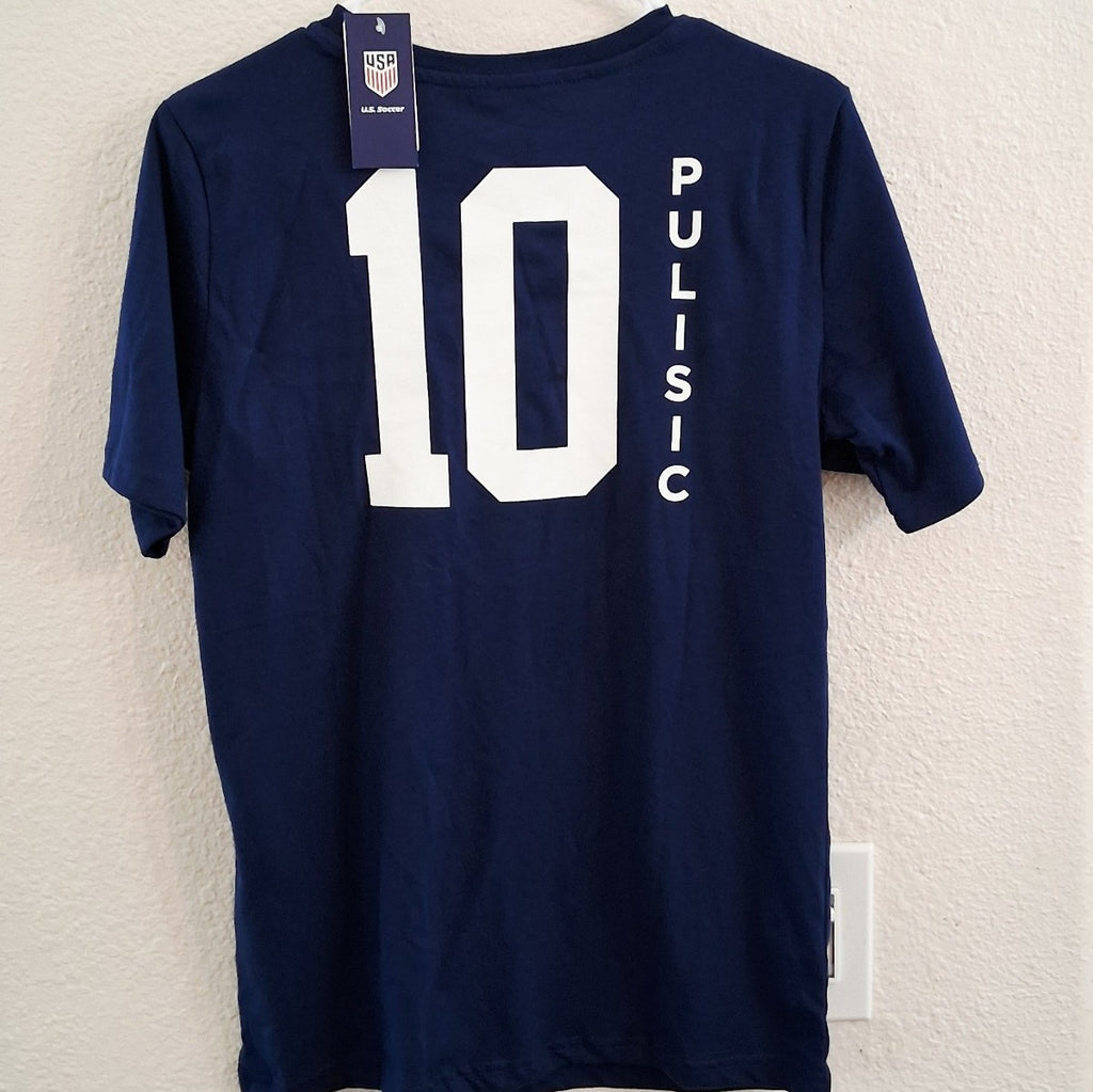 2026 TEAM USA MENS SOCCER CHRISTIAN PULISIC 10 JERSEY T-SHIRT MENS XL NAVY BLUE