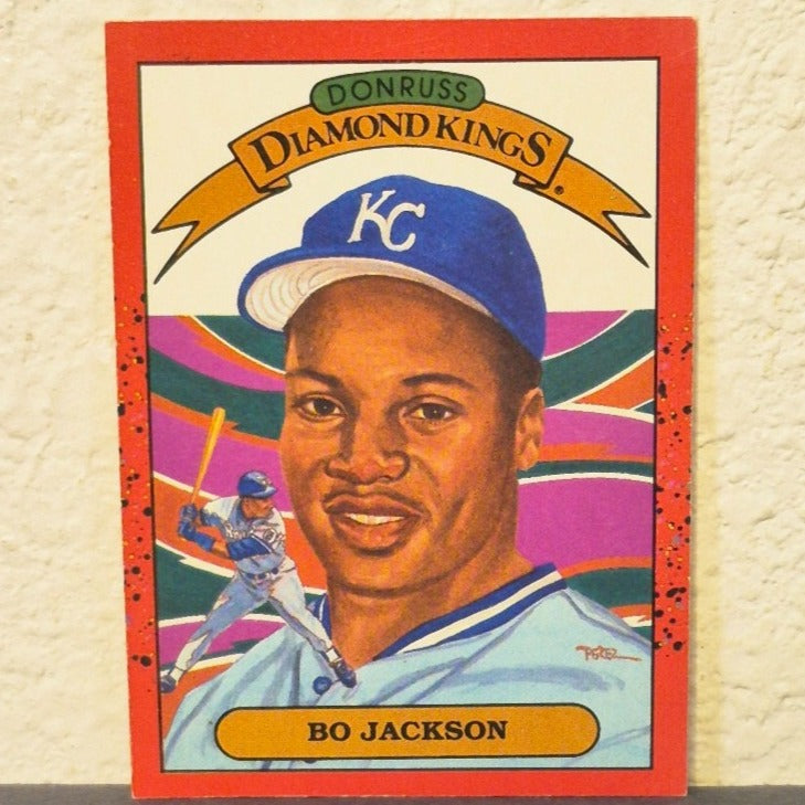 1990 DONRUSS DIAMOND KINGS BO JACKSON INSERT WHITE MARK ERROR CARD #1