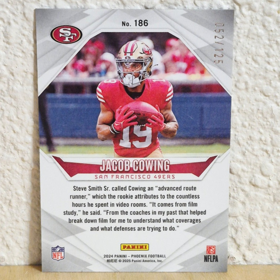 2024 PANINI PHOENIX JACOB COWING GOLD FADE PRIZM ROOKIE CARD #186 52/125