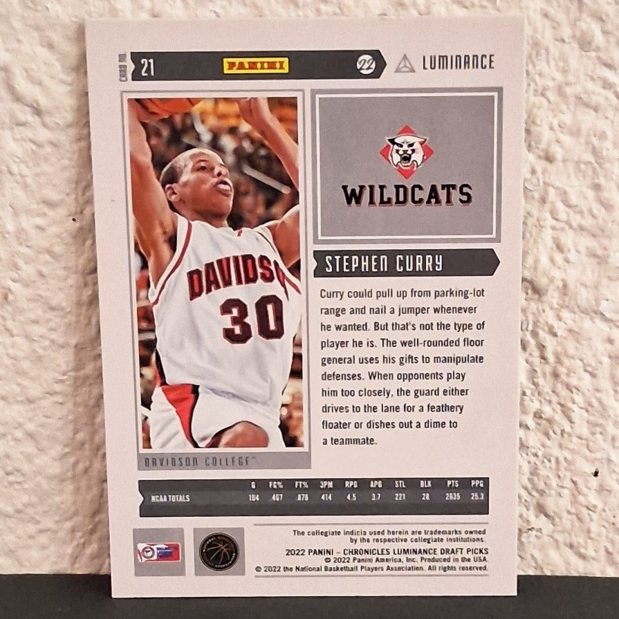 2022-23 PANINI CHRONICLES DRAFT PICKS LUMINANCE STEPHEN CURRY #21