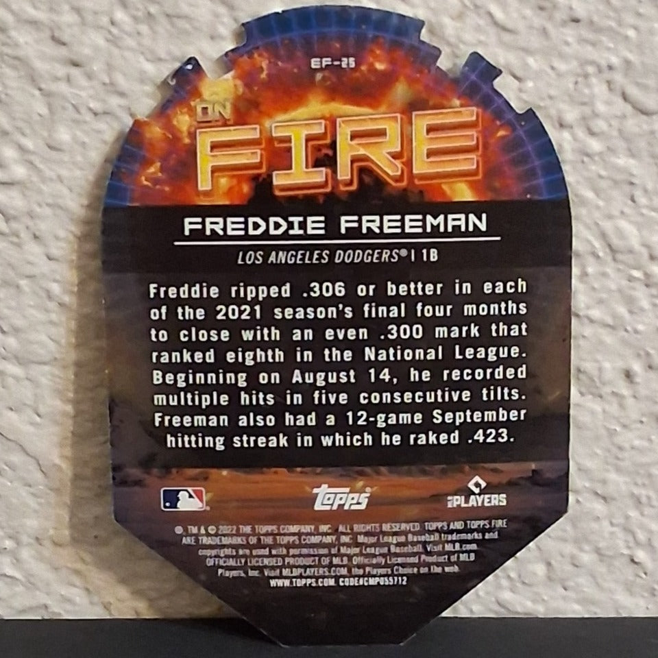 2022 TOPPS FIRE FREDDIE FREEMAN GOLDEN FUEGO DIE CUT #EF-25 LOS ANGELES DODGERS
