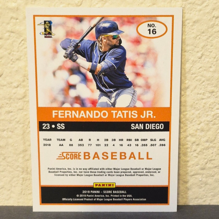 2019 PANINI CHRONICLES SCORE BIG HEAD FERNANDO TATIS JR SSP ROOKIE CARD #16