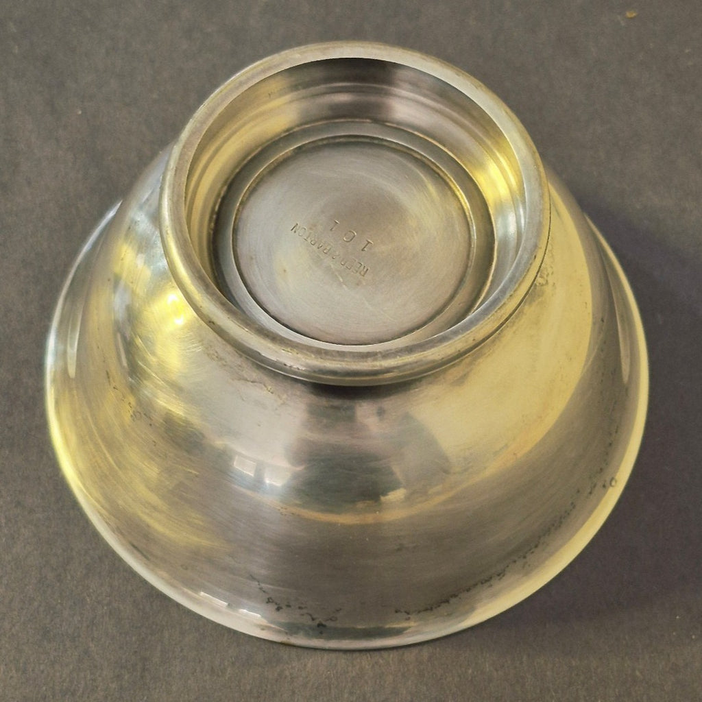 VINTAGE REED & BARTON SILVERPLATED BLUE ENAMEL PAUL REVERE BOWL