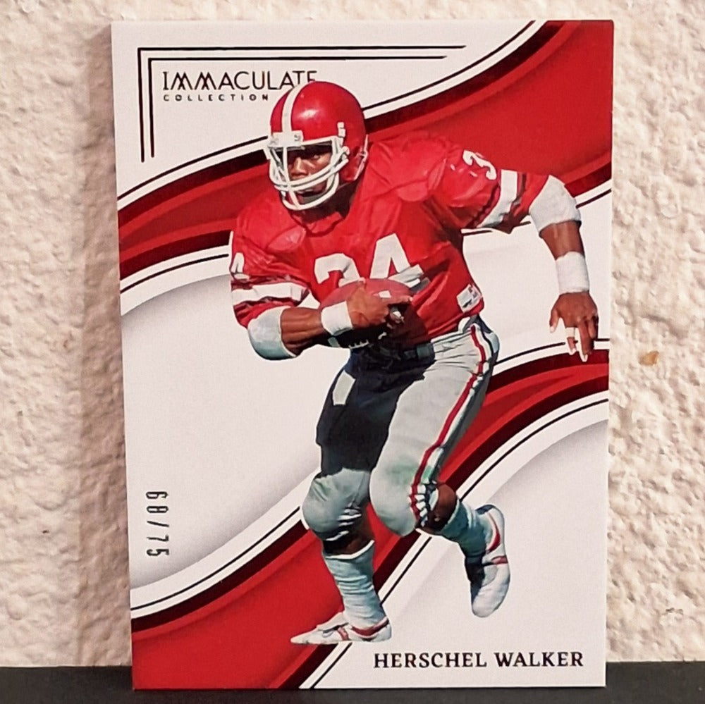 2023 PANINI IMMACULATE COLLECTION COLLEGIATE HERSCHEL WALKER RUBY SP #18 68/75